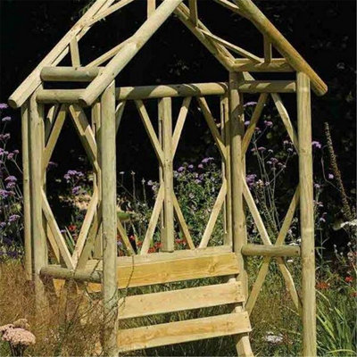 Pressure Treated Arbour + Diamond Lattice (1.5m x 0.5m x 2.3m) - 4