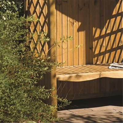 Pressure Treated Arbour + Open Lattice Sides & Solid Seat (1.7m x 0.9m x 2.3m)
