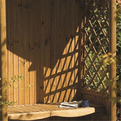 Pressure Treated Arbour + Open Lattice Sides & Solid Seat (1.7m x 0.9m x 2.3m) - 4