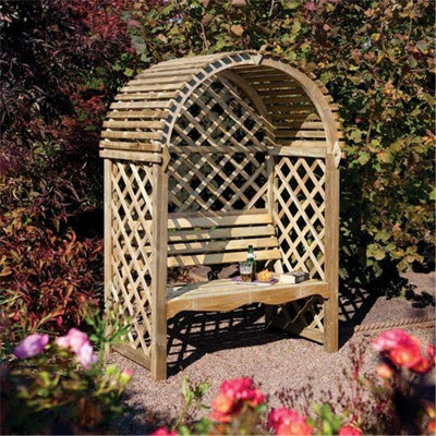 Pressure Treated Arbour + Open Slatted Roof (1.3m x 0.8m x 1.9m)