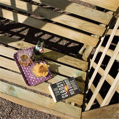 Pressure Treated Arbour + Open Slatted Roof (1.3m x 0.8m x 1.9m) - 3