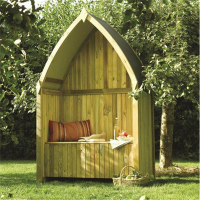 Pressure Treated Arbour + Underseat Storage (1.3m x 0.7m x 2.1m)