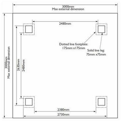 Pressure Treated Free-standing Canopy (3m x 3m x 2.3m)