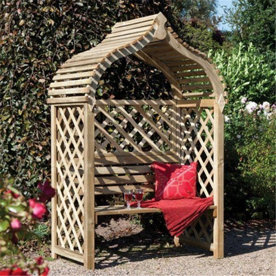 Pressure Treated India Inspired Open Lattice Arbour (1.3m x 0.8m x 2m)