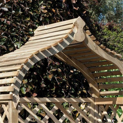 Pressure Treated India Inspired Open Lattice Arbour (1.3m x 0.8m x 2m)