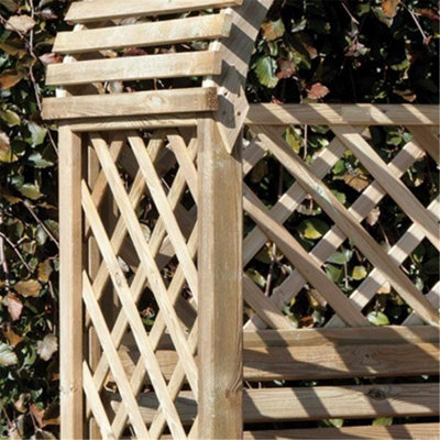 Pressure Treated India Inspired Open Lattice Arbour (1.3m x 0.8m x 2m) - 4