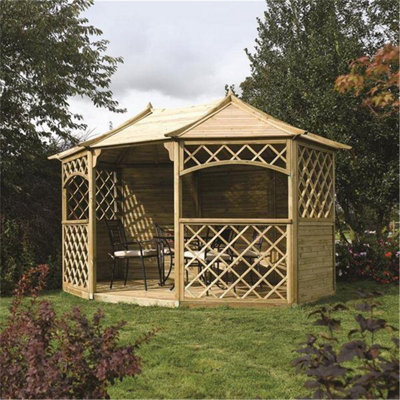 Pressure Treated Lattice Gazebo (3.94m x 3m x 2.7m)