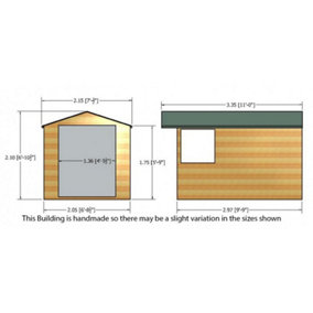 Pressure Treated Overlap Garden Shed Approx 10 x 7 Feet