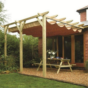 Pressure Treated Retractable Timber Canopy (3.9m x 3.3m x 2.5m)