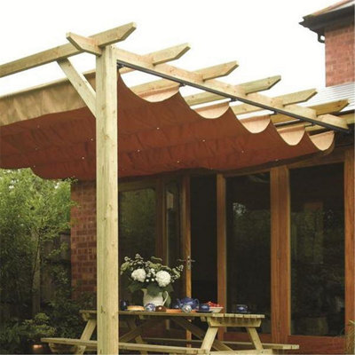 Pressure Treated Retractable Timber Canopy (3.9m x 3.3m x 2.5m)