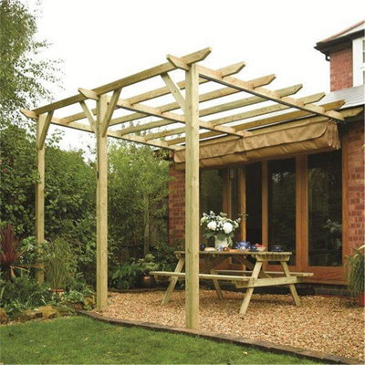 Pressure Treated Retractable Timber Canopy (3.9m x 3.3m x 2.5m) - 3