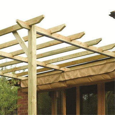 Pressure Treated Retractable Timber Canopy (3.9m x 3.3m x 2.5m)