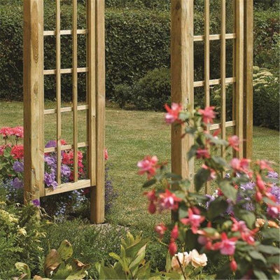 Pressure Treated Round-Top Arch + Open Trellis Sides (1.2m x 0.6m x 2.5m)