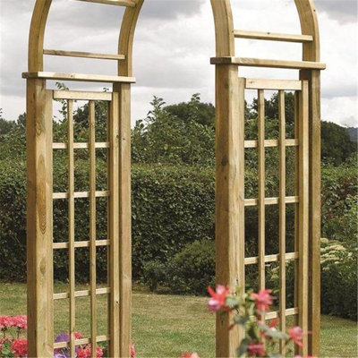 Pressure Treated Round-Top Arch + Open Trellis Sides (1.2m x 0.6m x 2.5m) - 3
