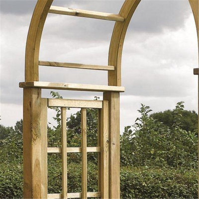 Pressure Treated Round-Top Arch + Open Trellis Sides (1.2m x 0.6m x 2.5m) - 4