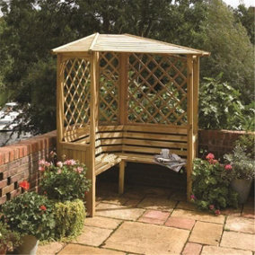 Pressure Treated Royal Arbour + Under Seating (1.5m x 1.5m x 2.1m)