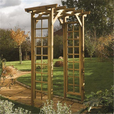 Pressure Treated Square Arch + Open Trellis Sides (1.5m x 0.9m x 2.2m)