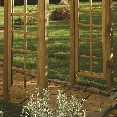 Pressure Treated Square Arch + Open Trellis Sides (1.5m x 0.9m x 2.2m)