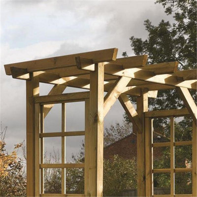 Pressure Treated Square Arch + Open Trellis Sides (1.5m x 0.9m x 2.2m) - 3