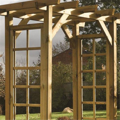 Pressure Treated Square Arch + Open Trellis Sides (1.5m x 0.9m x 2.2m) - 4