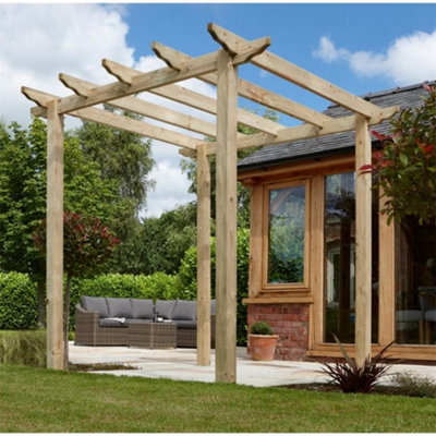 Pressure Treated Traditional Style Pergola (2.4m x 2.4m x 2.76m)