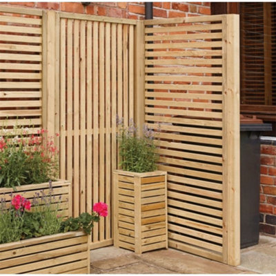 Pressure Treated Vertical Slatted Screen (2 pack)