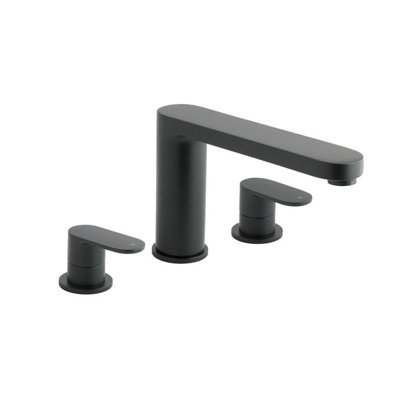 Prestige 3 Hole Bath Filler Tap Matt Black