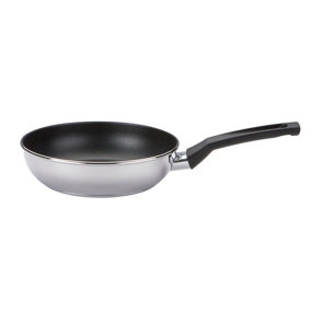 Prestige Cook & Strain Silver Round Stainless Steel Easy Clean Non-Stick Frying Pan 20cm