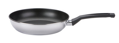 Prestige Cook & Strain Silver Round Stainless Steel Easy Clean Non-Stick Frying Pan 24cm