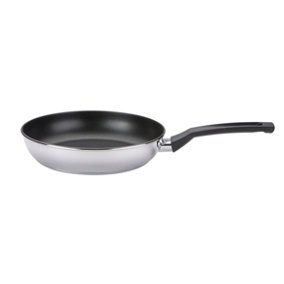 Prestige Cook & Strain Silver Round Stainless Steel Easy Clean Non-Stick Frying Pan 24cm