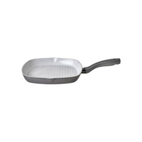Prestige Earth Pan Grey Square Aluminium Induction Suitable Dishwasher Safe Non-Stick Grill Pan 28cm