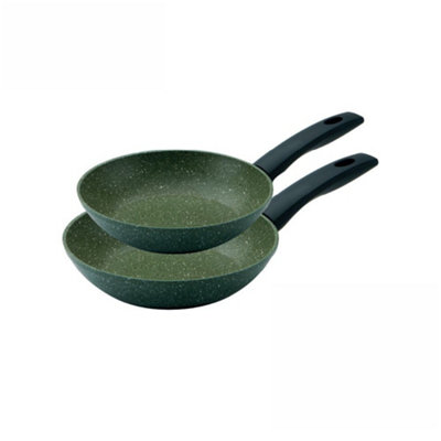 Prestige Eco Green Round Aluminium Induction Suitable Plant Based Non-Stick Frying Pan Set 20 & 24cm Twin Pack