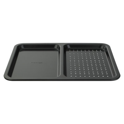 Prestige Inspire Black Rectangular Steel Easy Clean Non-Stick Bakeware Split Oven Tray