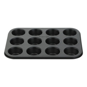 Prestige Inspire Black Rectangular Steel Easy Clean Non-Stick Mini 12 Cup Muffin Tin