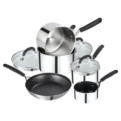 Prestige Made to Last Silver Round Stainless Steel Cookware Set with ...