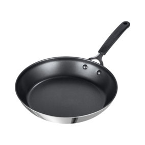 Prestige Made to Last Silver Round Stainless Steel Dishwasher Safe Non-Stick Frying Pan 29cm