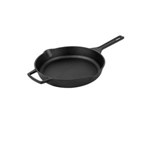 Prestige Nadiya Black Round Cast Iron Dishwasher Safe Induction Suitable Frying Pan with Pouring Lips 25cm
