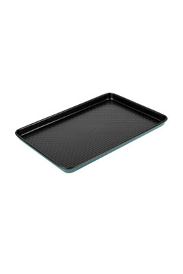 Prestige Nadiya Teal Rectangle Carbon Steel Dishwasher Safe Non-Stick Oven Tray Large Size 10 x 15"