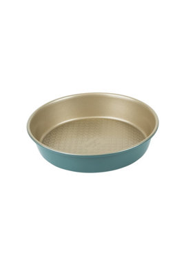 Prestige Nadiya Teal Round Carbon Steel Dishwasher Safe Non-Stick Bakeware Cake Tin 9"