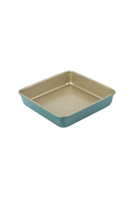 Prestige Nadiya Teal Square Carbon Steel Dishwasher Safe Non-Stick Bakeware Cake Tin 9"