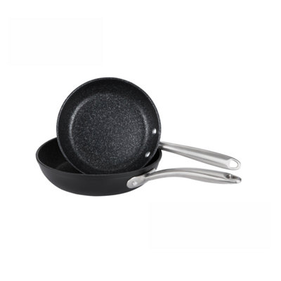 Prestige Scratch Guard Black Round Aluminium Induction Suitable Non-Stick Frying Pan Set Twin Pack