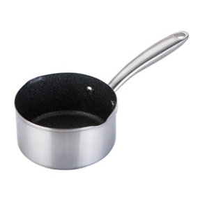 Prestige Scratch Guard Silver Round Stainless Steel Induction Suitable Non-Stick Milk Pan 14cm