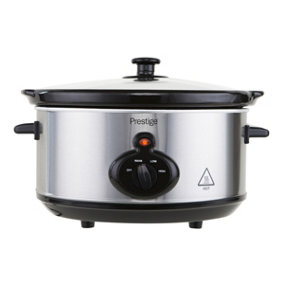 Prestige Silver Steel Programmable Slow Cooker Cooking Equipment with Timer 3.5L Small Size