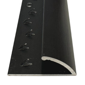 Prestige Single Edge Trim Brushed Black 3ft / 0.9metres Long Carpet To Vinyl Luxury Threshold Bar Strip