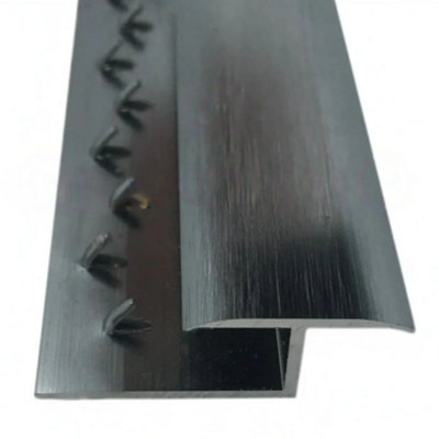 Prestige Z Edge Trim Brushed Grey 3ft / 0.9metres Strip Carpet To Laminate / Wood / LVT Flooring Luxury Threshold Bar