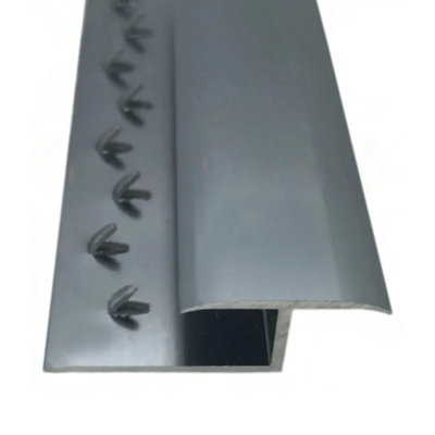 Prestige Z Edge Trim Grey Long 9ft / 2.7metres Strip Carpet To Laminate / Wood / LVT Flooring Luxury Threshold Bar