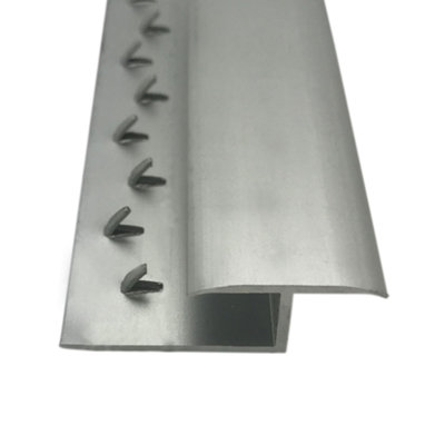 Prestige Z Edge Trim Matt Silver 3ft / 0.9metres Strip Carpet To Laminate / Wood / LVT Flooring Luxury Threshold Bar