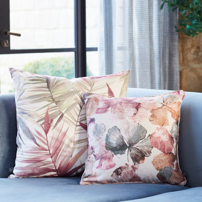 Prestigious Hanalei Tropical Leaf Printed Pipe Trimmed Polyester Filled Cushion