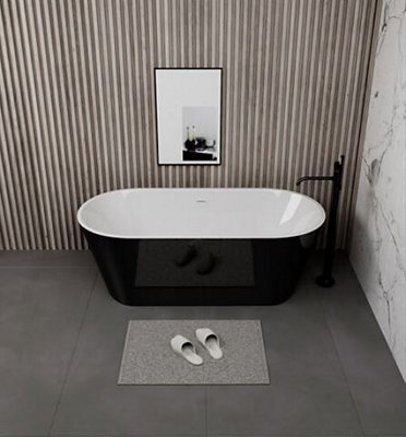 Preston Round 1600mm Black Freestanding Acrylic Double Ended Luxury Bath