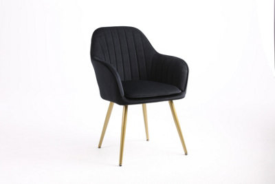 Pretoria Black Velvet Dining Chair DIY at B&Q